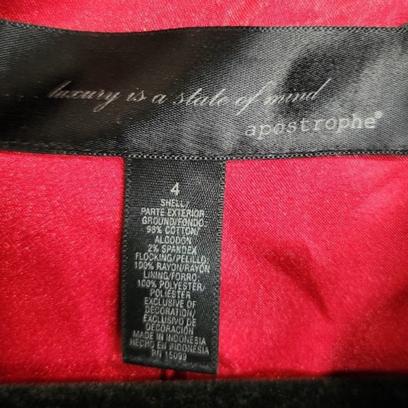 Apostrophe Black Floral Velvet Embossed Jacket - Picture 3 of 9